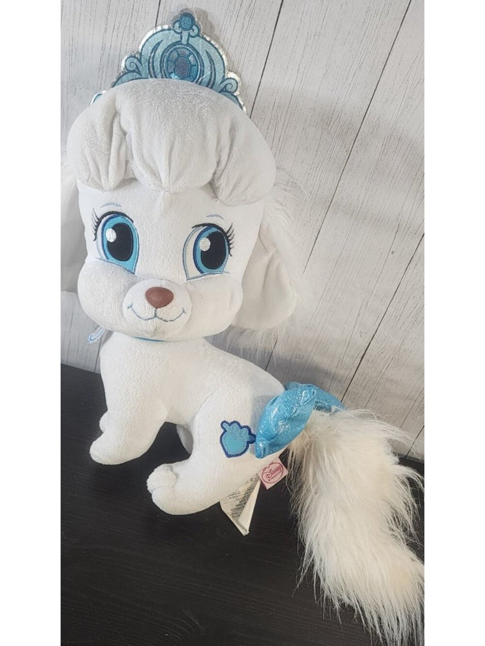 DISNEY CINDERELLA PETS PUMPKIN WHITE DOG PRINCESS PALACE  PLUSH STUFFED AMIMAL